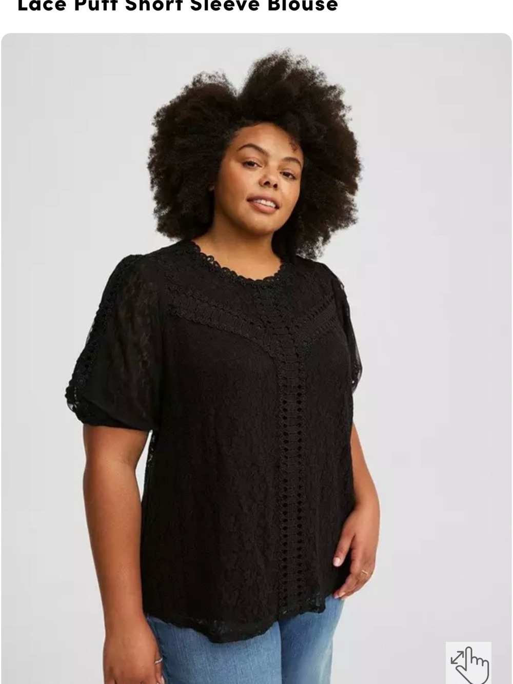 torrid Black Lace Puff Sleeve Blouse